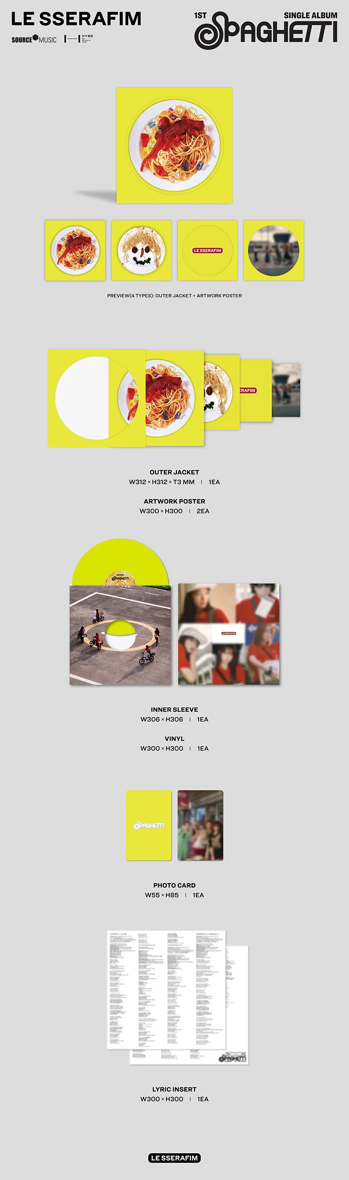 LE SSERAFIM SPAGHETTI - Random Vinyl - Image 3